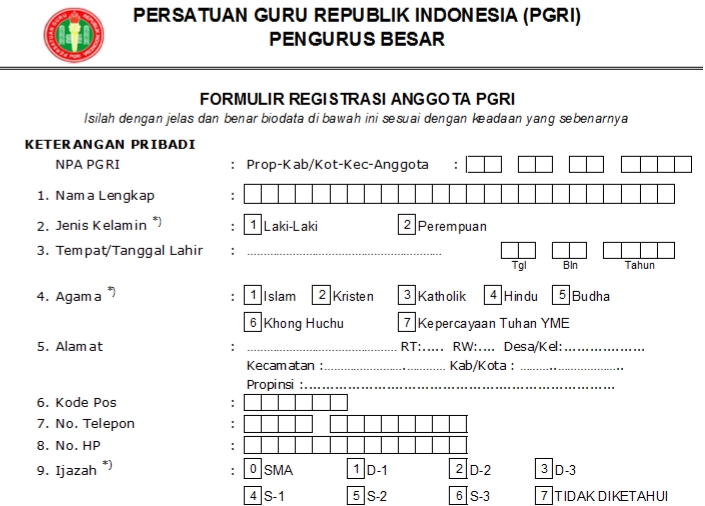 Pendaftaran PGRI Pandeglang - Persatuan Guru Republik Indonesia Cabang Pandeglang